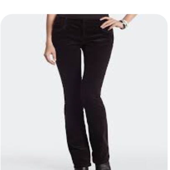 White House Black Market size 0 black corduroy pants sleek boot cut - Picture 1 of 5